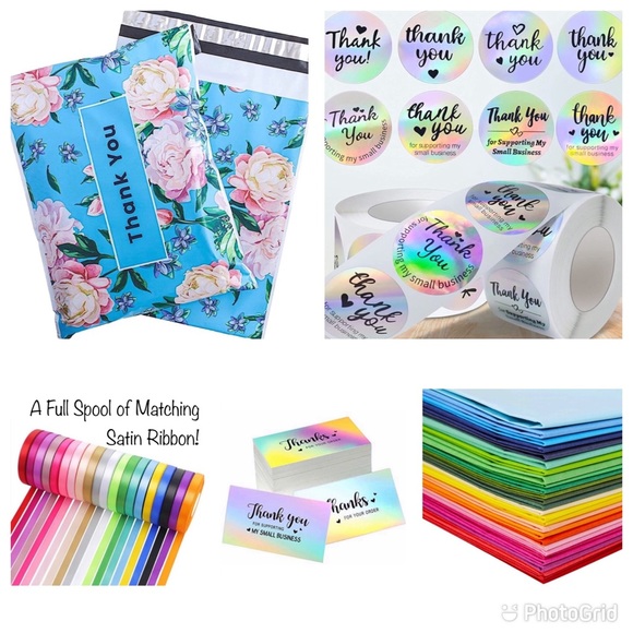 *LAST 1* NEW Poshmark Packages "Thank you!" Gift Wrap Shipping Supply Set 175 Pc - Picture 1 of 13